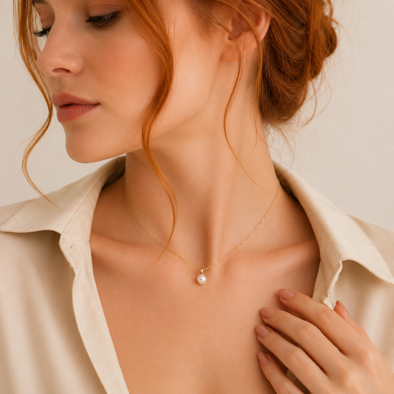 Pearl Pendant Necklace Minimalist