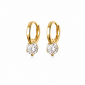 Round Zircon Drop Earrings