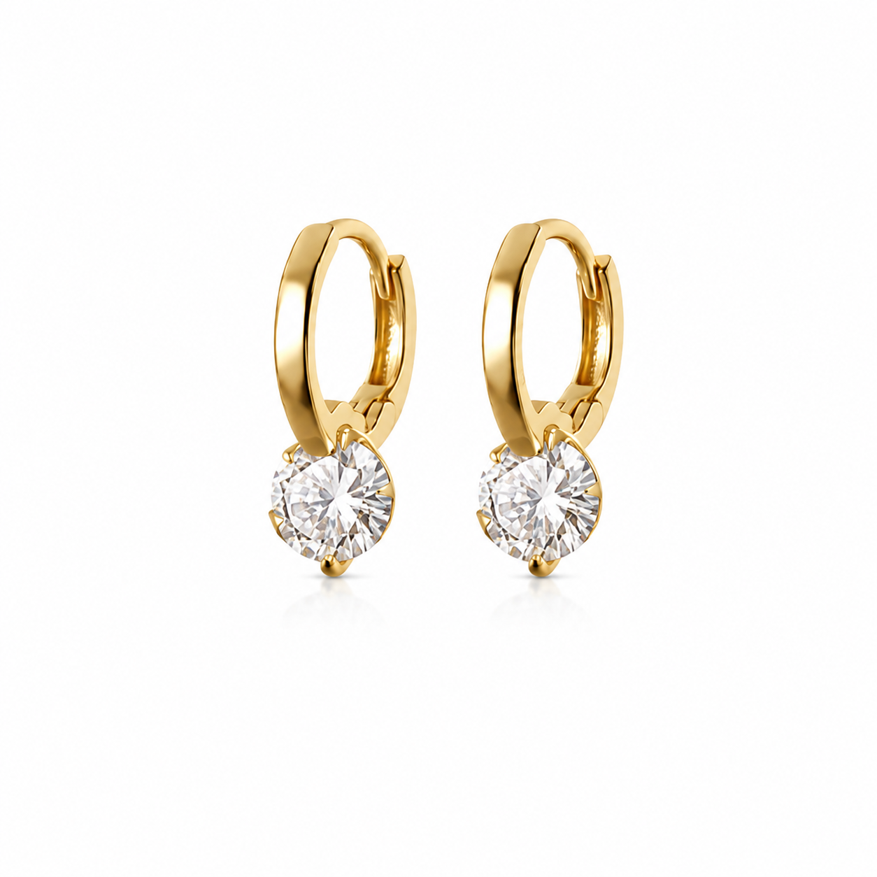 Round Zircon Drop Earrings