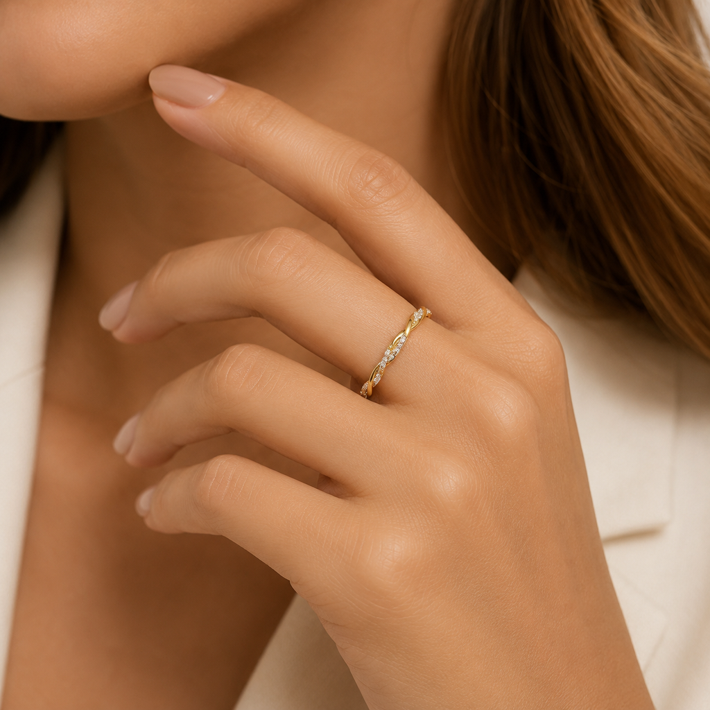 Filled Moissanite Full Eternity Rings