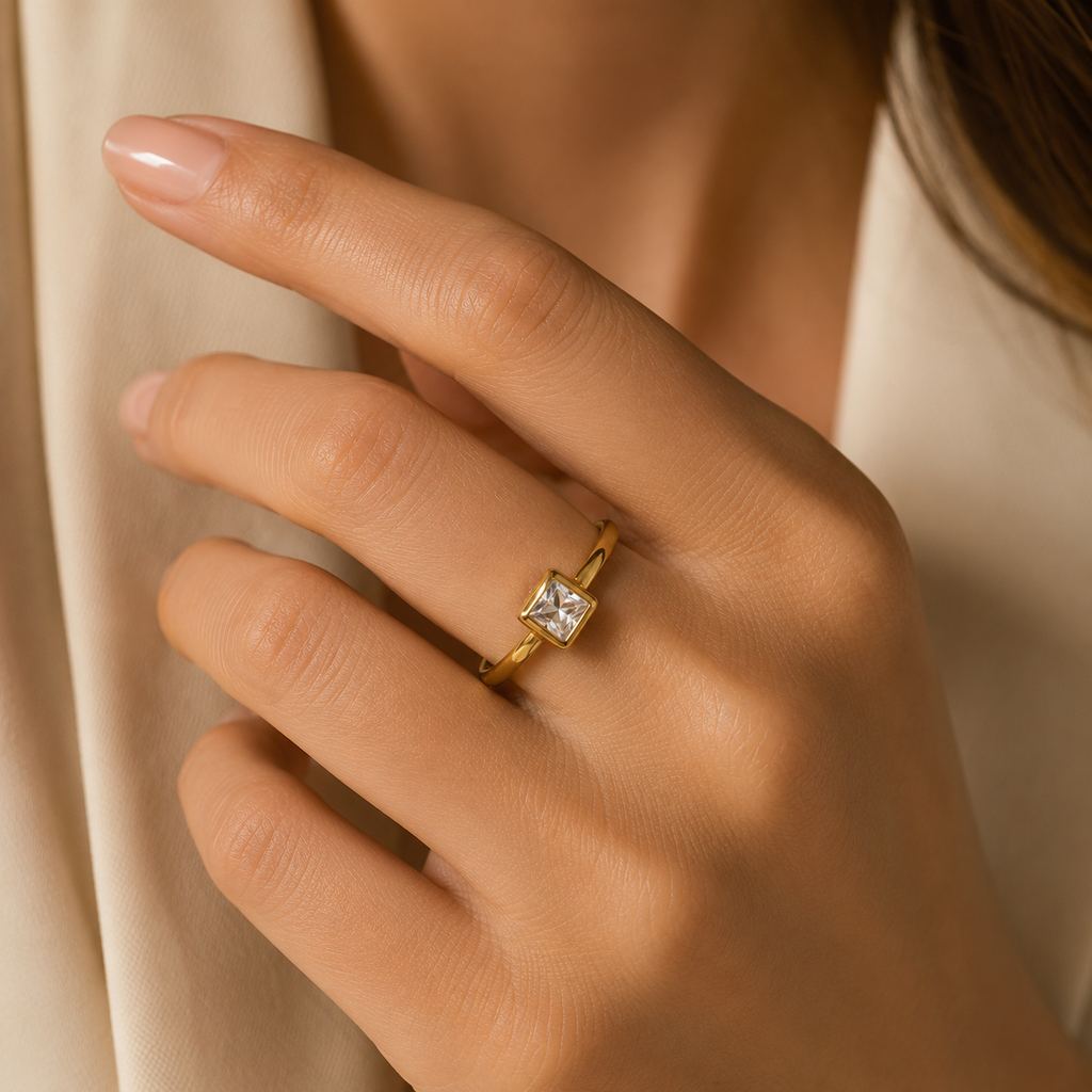 Square Rhinestone Ring