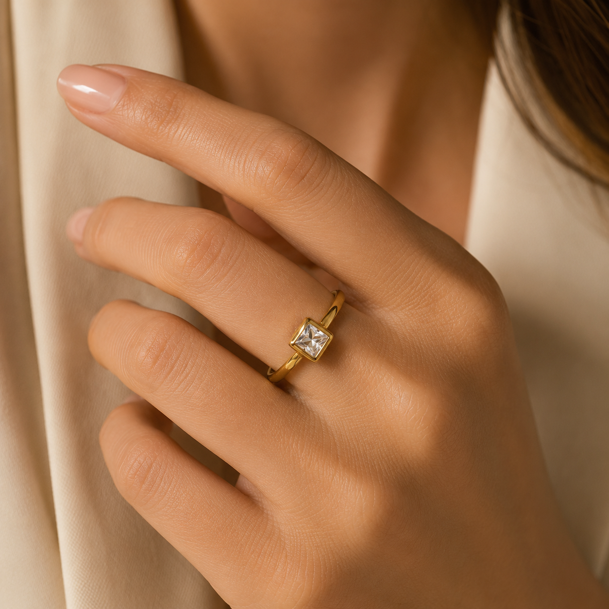 Square Rhinestone Ring