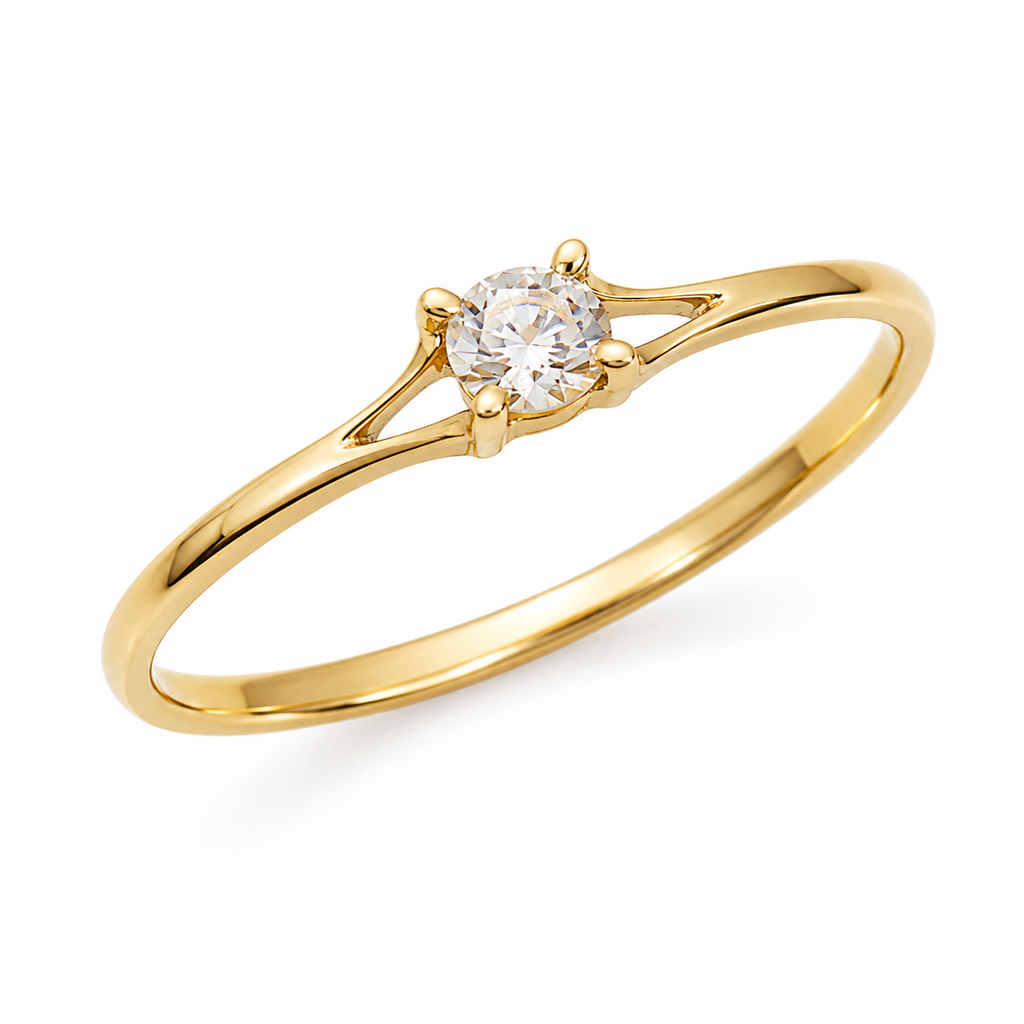 Minimalist Ring with Cubic Zirconia