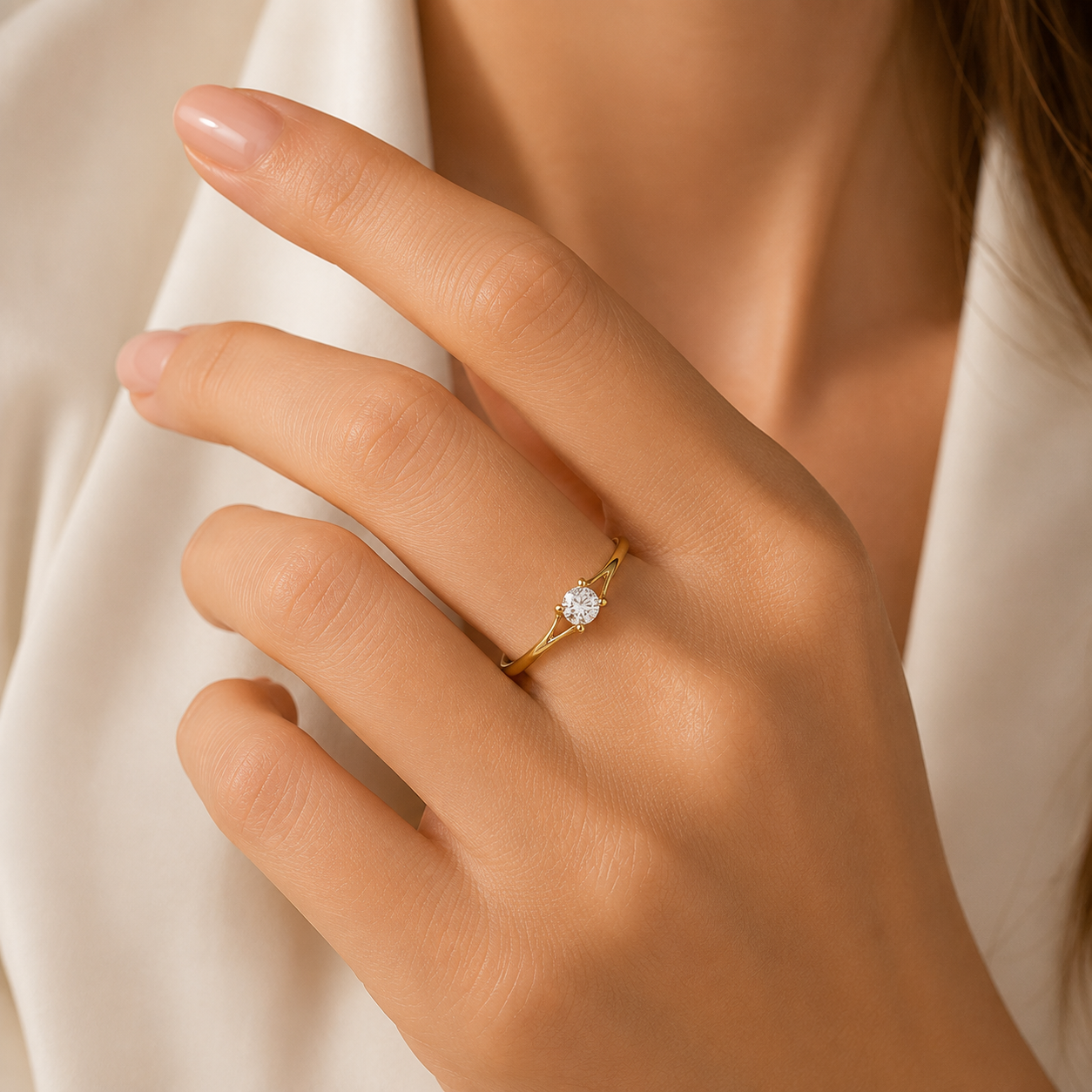Minimalist Ring with Cubic Zirconia