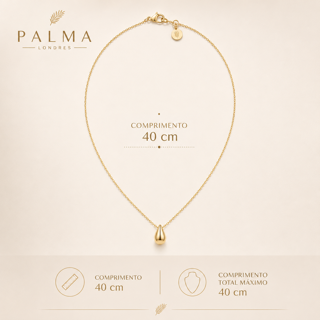 Plated Pear Pendant Necklace