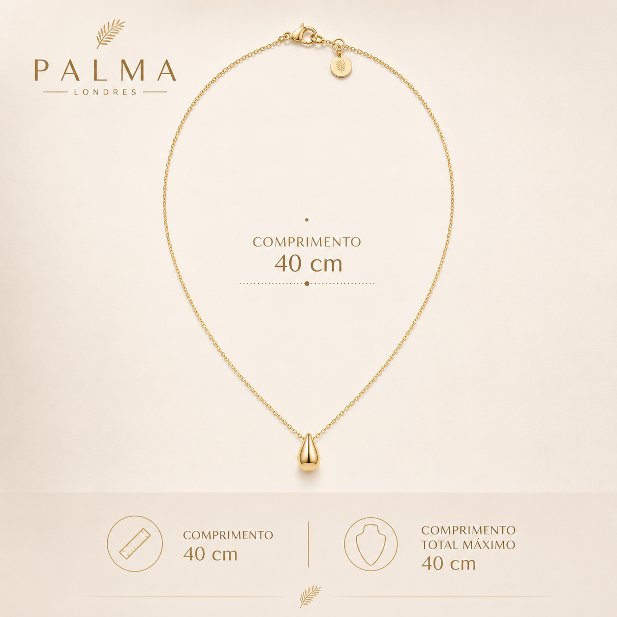 Plated Pear Pendant Necklace