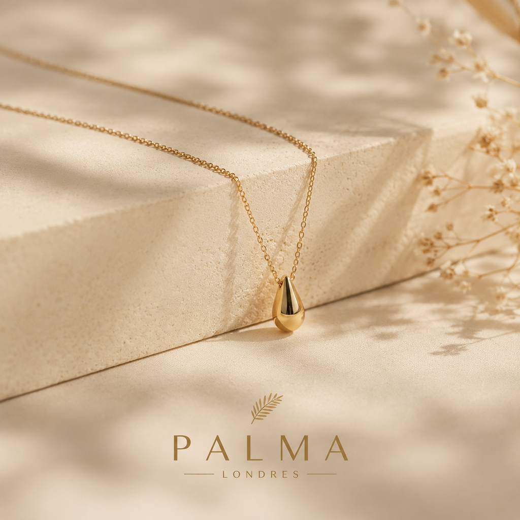 Plated Pear Pendant Necklace