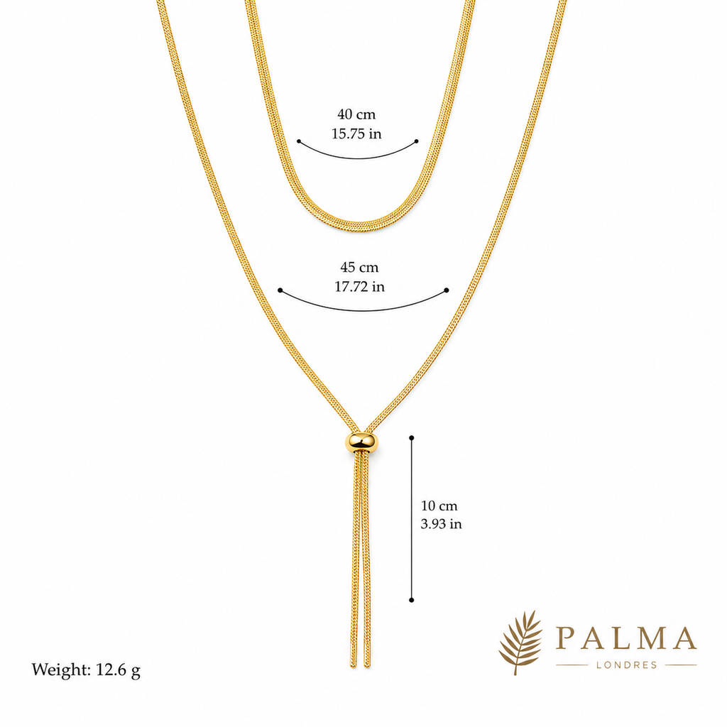 Gold-Plated Lariat Necklace