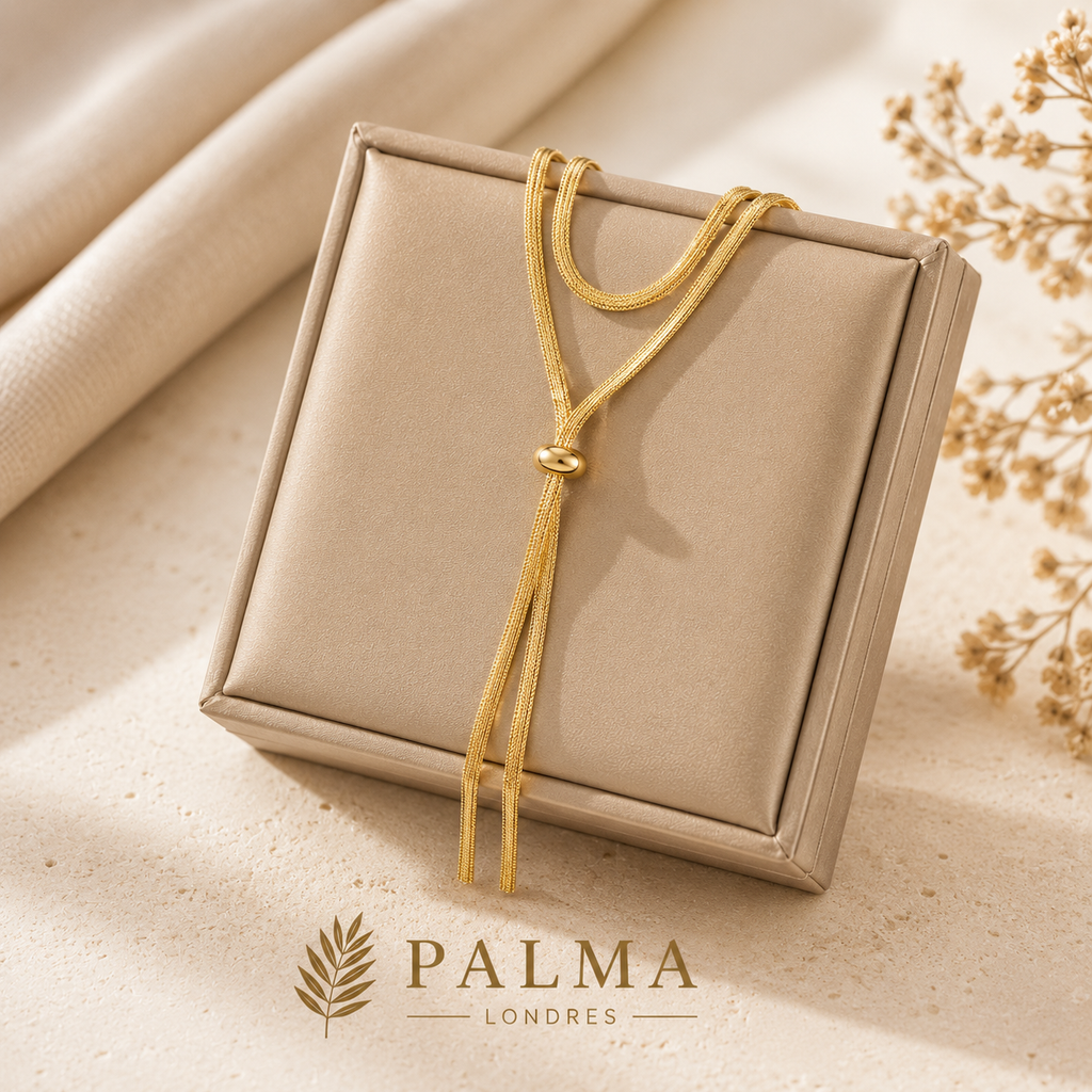 Gold-Plated Lariat Necklace