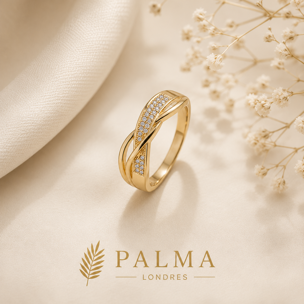 Twisted Pavé Ring