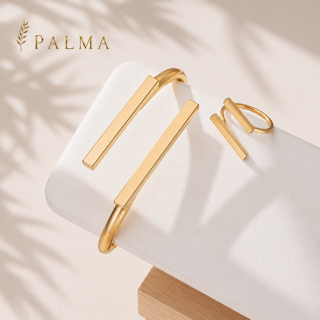 Geometric Cuff Bracelet and ring
