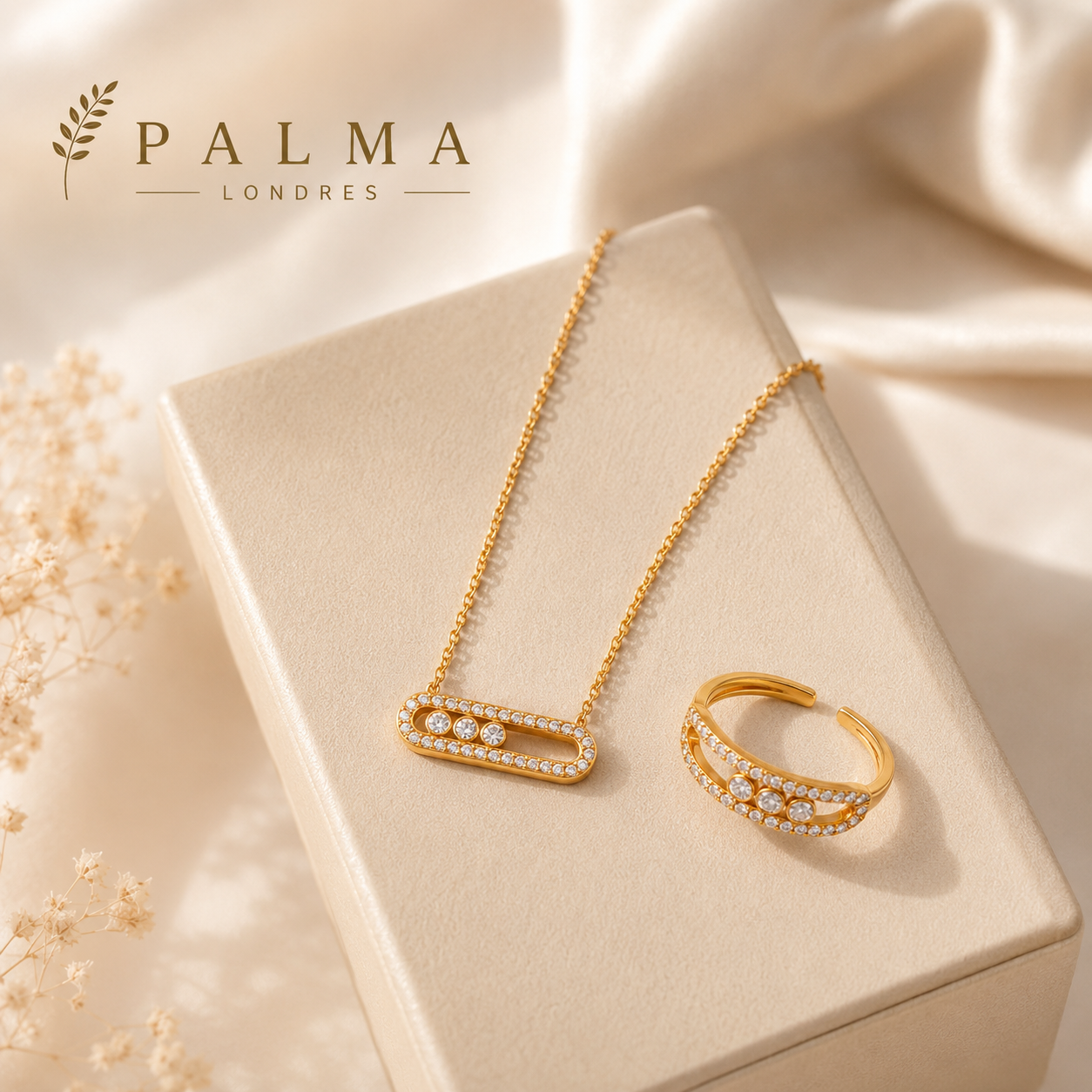 Tiny Chain Necklace Matching Ring