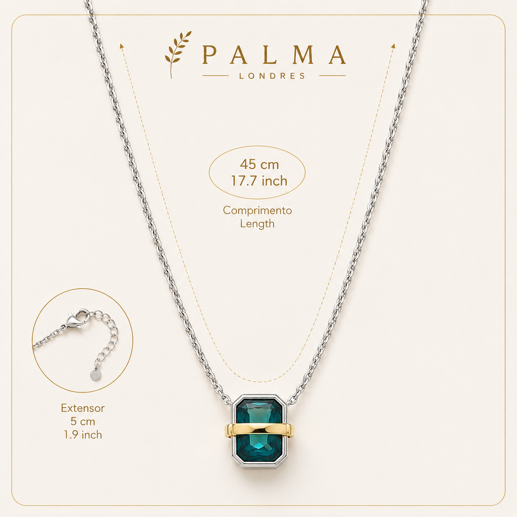 Blue Crystal Sterling Silver Set