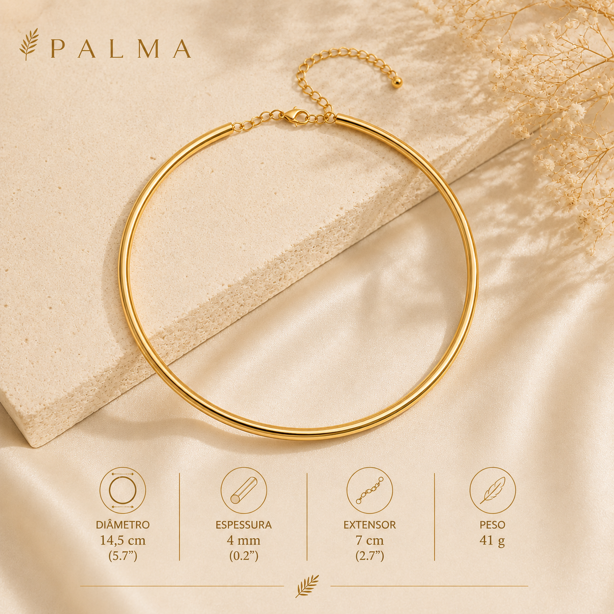 Gold-Plated Choker Necklace