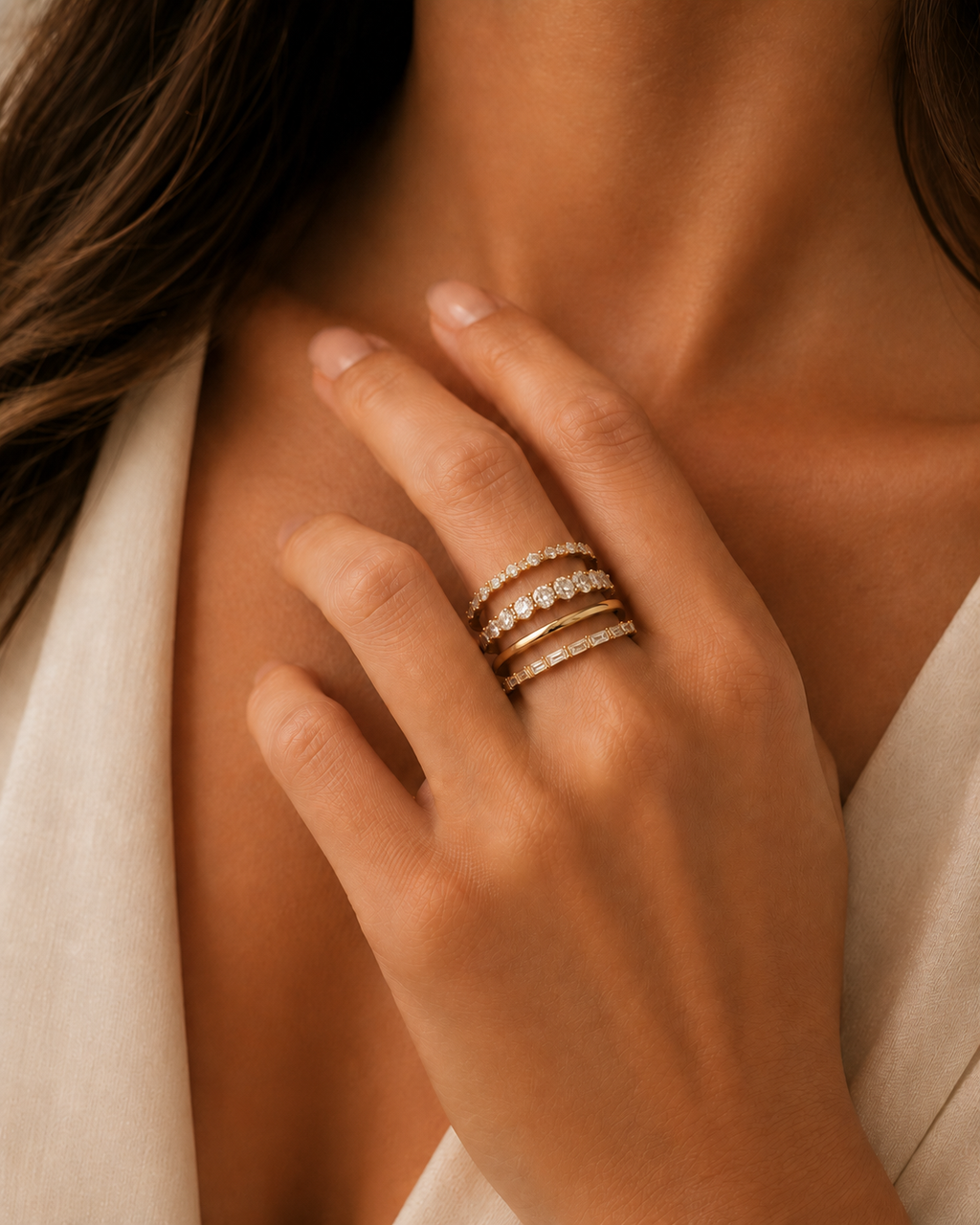 Pavé Stacking Ring Set