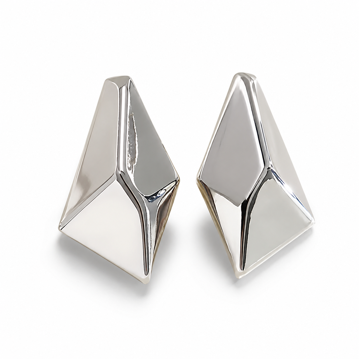 Sculptural Silver Statement Earrings