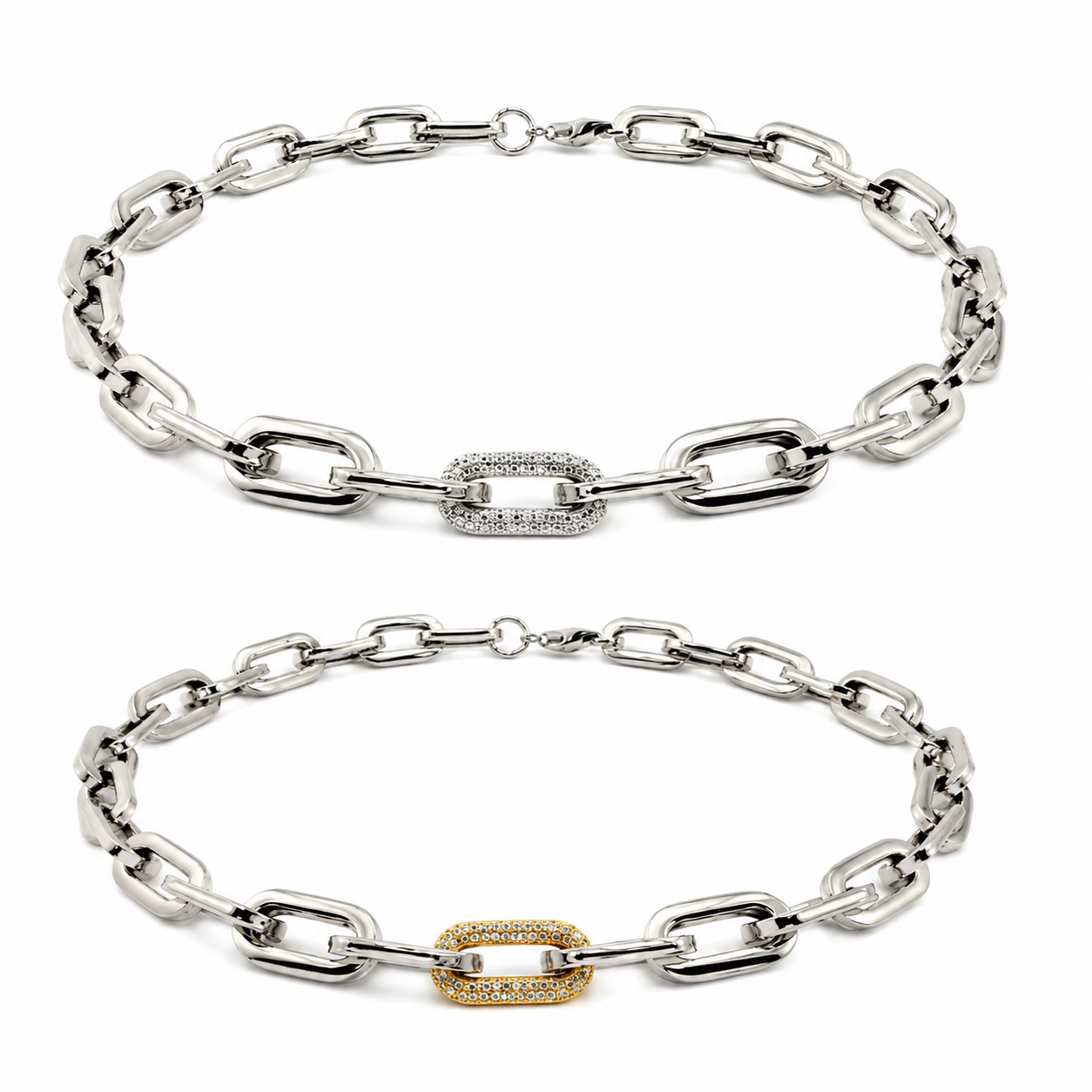 Chunky Silver Choker Necklace