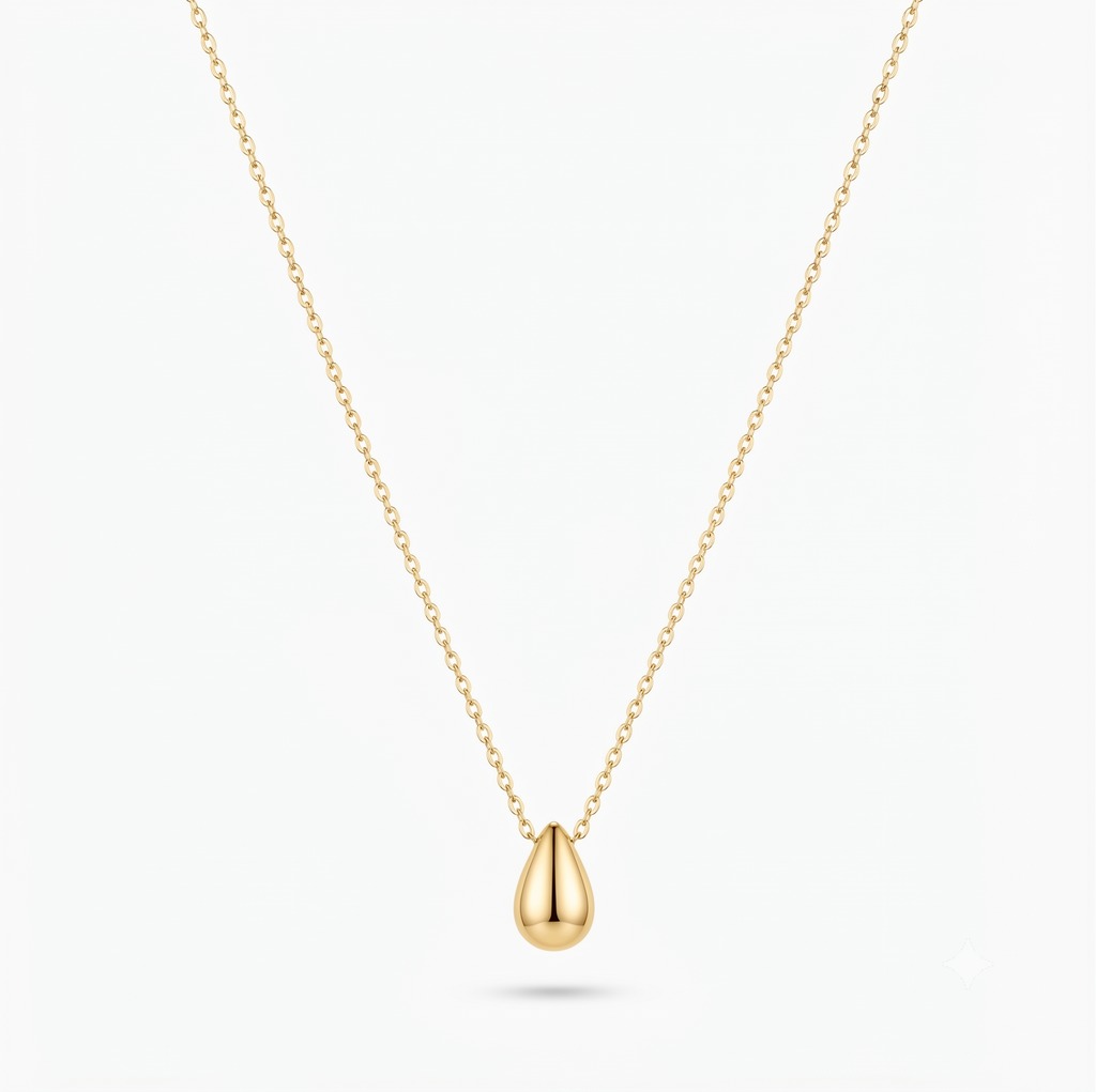 Plated Pear Pendant Necklace