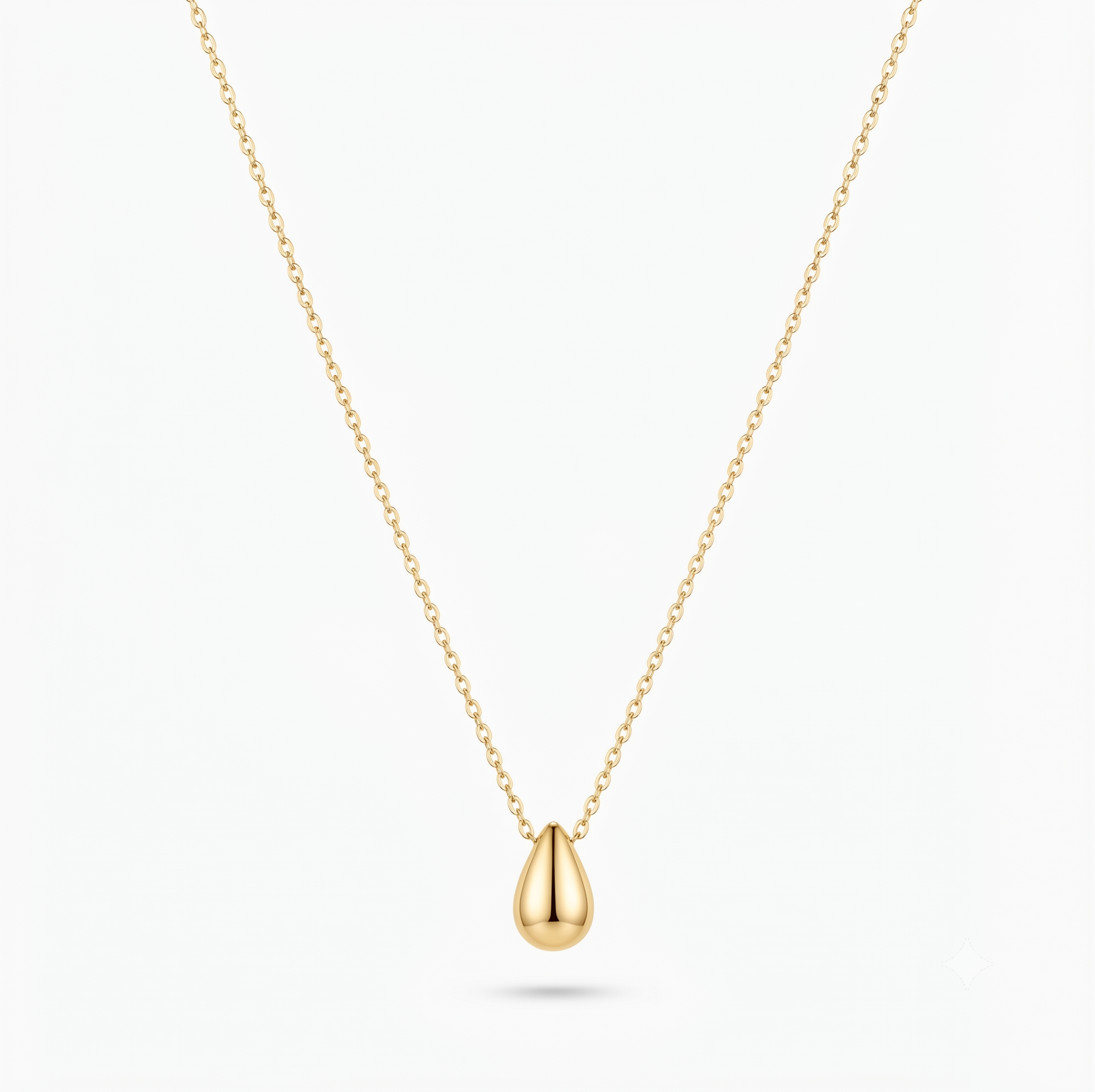Plated Pear Pendant Necklace