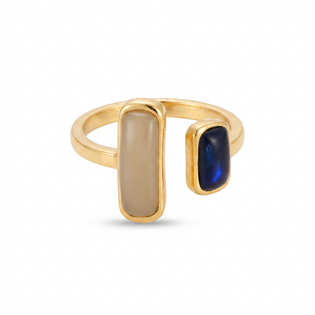 Drip Glaze Ring Fashion Retro Geometric Gold