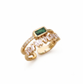 Classic Irregular Double Layer Zircon Ring