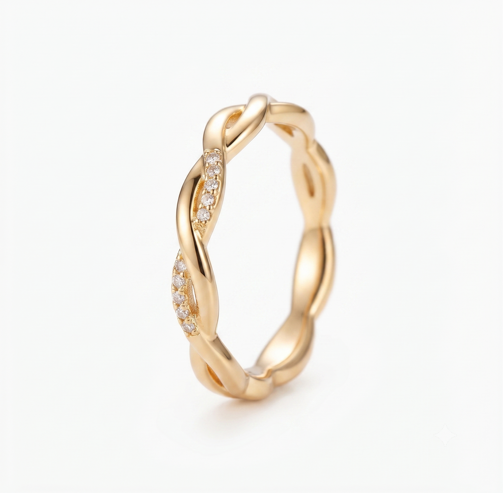 Filled Moissanite Full Eternity Rings