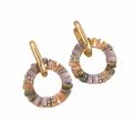 Zircon Drop Earrings Golden Circle Dangle Earrings