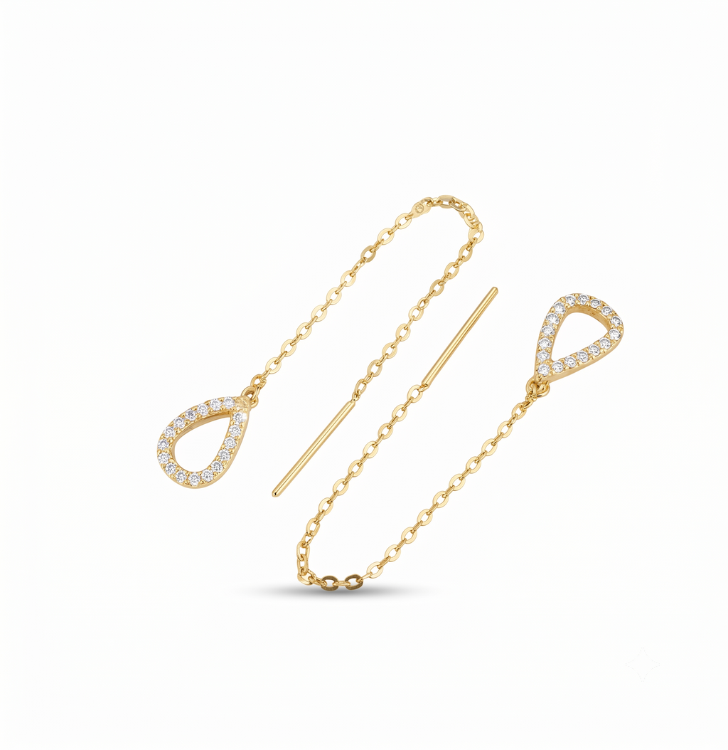 Threader Earing  Earrings  Zircon Crystal