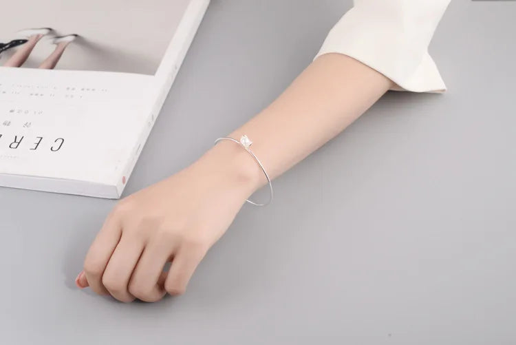 Personality New Art 925 Sterling Silver Jewelry Female Simple Clover Pearls High-quality Popular Bracelet For  Women