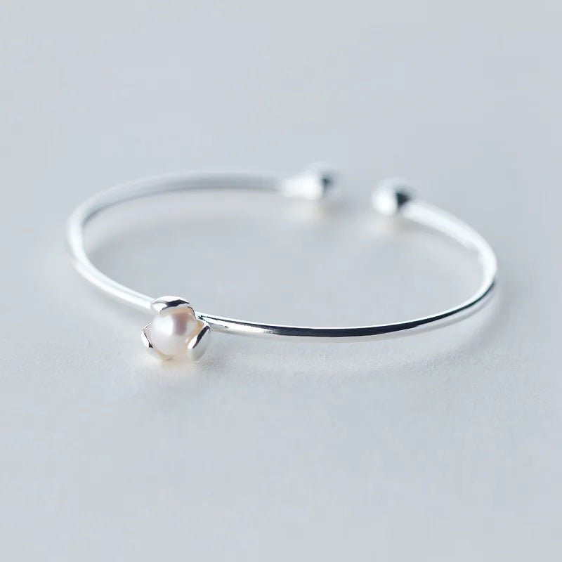 Personality New Art 925 Sterling Silver Jewelry Female Simple Clover Pearls High-quality Popular Bracelet For  Women