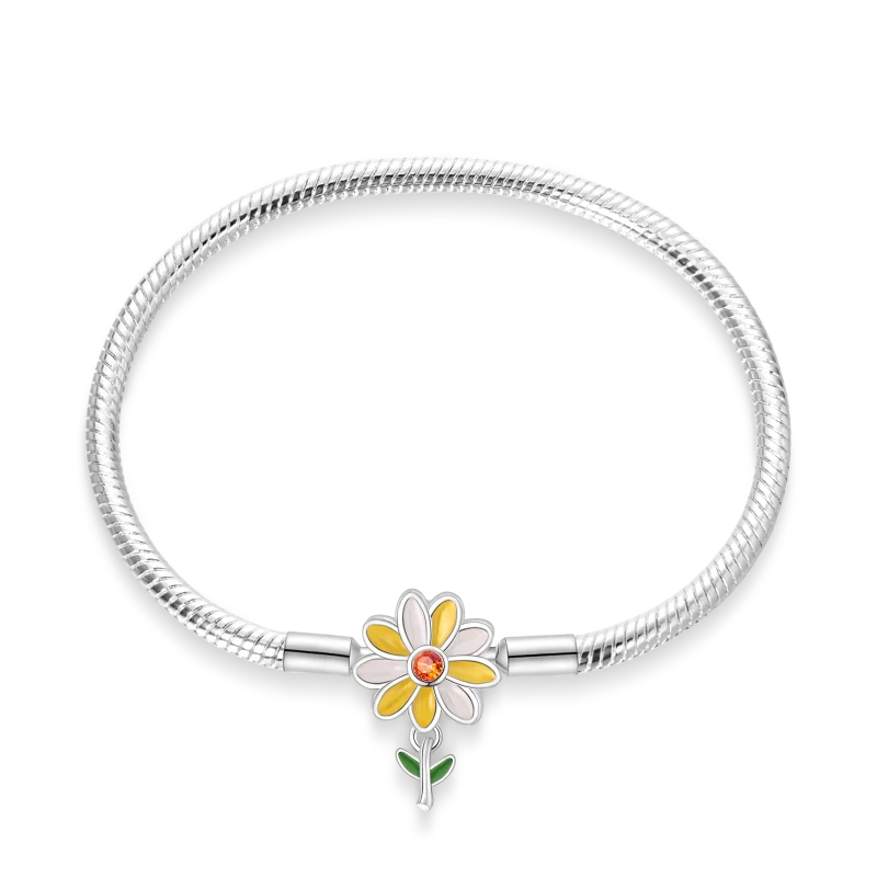 100% S925 sterling silver heart-shaped crown snake bone bracelet, suitable for original DlY bracelet, women's fashion jewelry