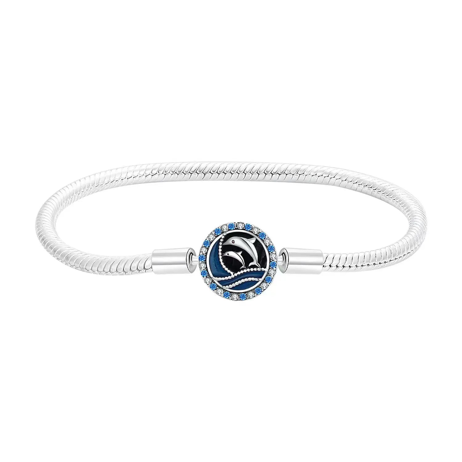 100% S925 sterling silver heart-shaped crown snake bone bracelet, suitable for original DlY bracelet, women's fashion jewelry