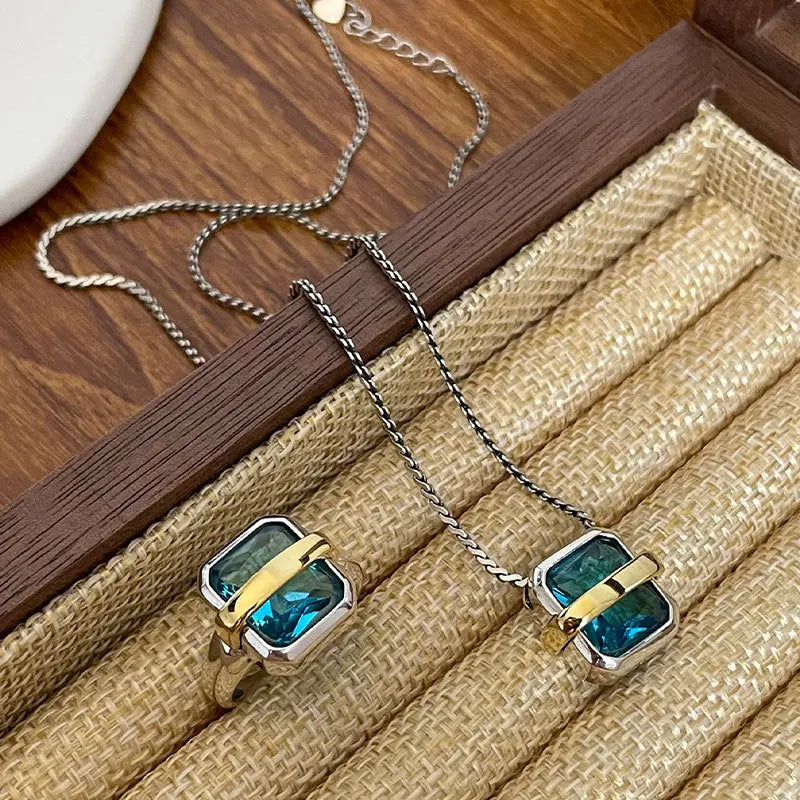 Blue Crystal 925 Sterling Silver
