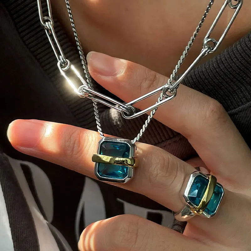Blue Crystal 925 Sterling Silver