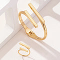 Geometric Cuff Bracelet and ring
