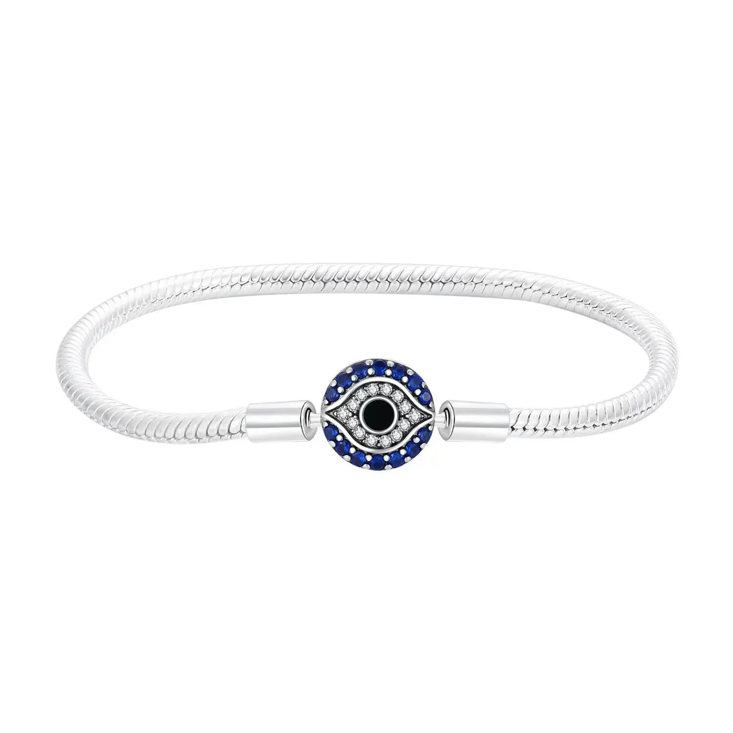100% S925 sterling silver heart-shaped crown snake bone bracelet, suitable for original DlY bracelet, women's fashion jewelry