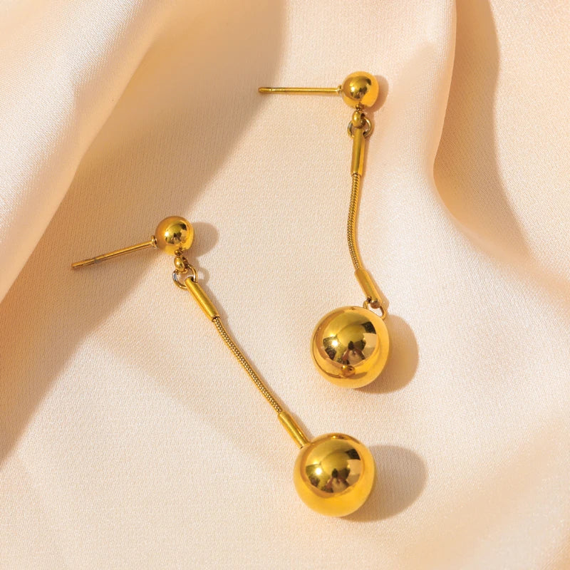 Plated Bead Pendant Necklace Earrings Jewelry Set