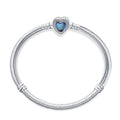 100% S925 sterling silver heart-shaped crown snake bone bracelet, suitable for original DlY bracelet, women's fashion jewelry