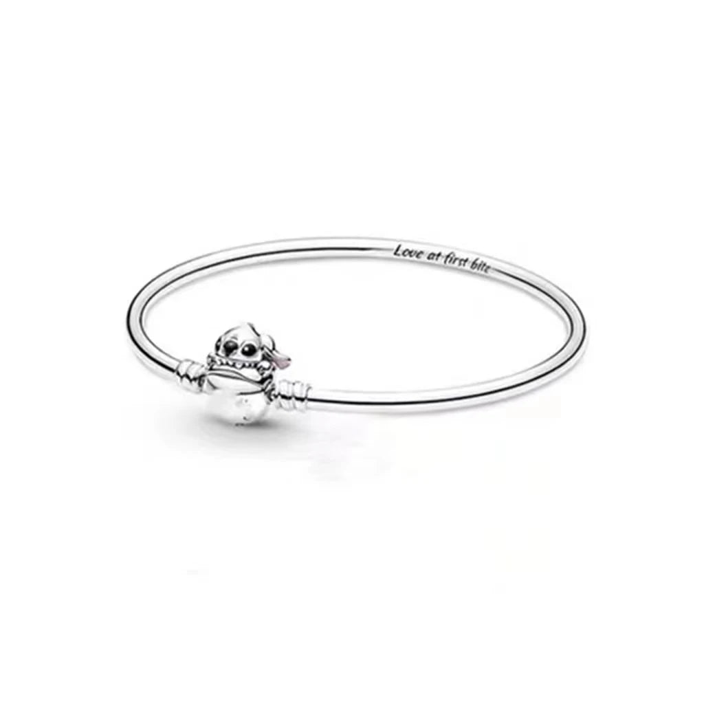 100% S925 sterling silver heart-shaped crown snake bone bracelet, suitable for original DlY bracelet, women's fashion jewelry