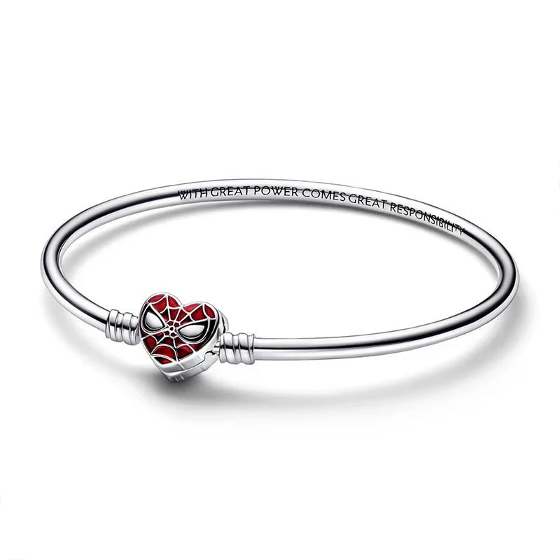 100% S925 sterling silver heart-shaped crown snake bone bracelet, suitable for original DlY bracelet, women's fashion jewelry