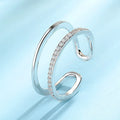 925 Sterling Silver Zircon Adjustable Engagement Rings For Women Wedding Elegant Jewelry Ladies Accessories Gifts R759