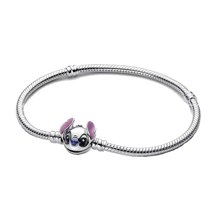 100% S925 sterling silver heart-shaped crown snake bone bracelet, suitable for original DlY bracelet, women's fashion jewelry